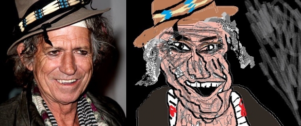 Keith Richards drawing in MS Paint